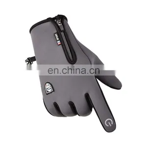 Wholesale Waterproof Gray Neoprene Fabric With Touchscreen Fingers Outdoor Sport Diving Protective Glove thumbnail-2
