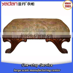 American Style Round Seater Wooden Foot Stool Cross Step Stool Bedroom Livingroom Furniture thumbnail-2