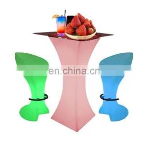 Led Glowing Cocktail Table /Elegant Power Modern Nightclub Disco Square LED Furniture Shinning Cocktail Bar Coffee Table thumbnail-1