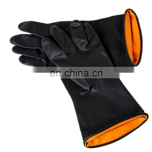 Long Waterproof Hand Industrial Oil Field Resistant Rubber Black Industry Working Safety Latex Gloves thumbnail-2