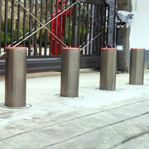 Commercial Rising Customized Electric Bollard 304 Stainless Steel Warning LED Light Security Bollard thumbnail-4
