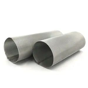 Supply 100 150 300 500 Micron Stainless Steel Wire Mesh Screen Cylinder Filter Mesh Tube thumbnail-3