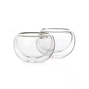 High-strength Borosilicate Glass Double Wall Glass Bowl Tea Set thumbnail-1