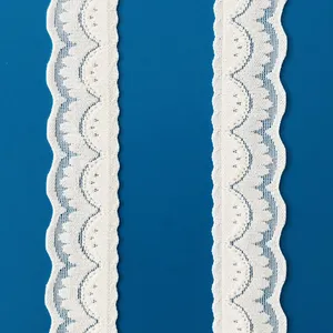 Wholesale Lace Trim Flower Elastic Lace Ribbons for Craft Gift Package Decoration Wedding Headbands thumbnail-4