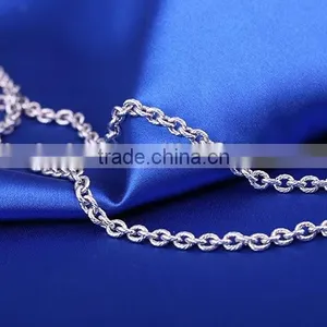 Simple Design Fashion Jewelry Rhodium Plated Cheapcable Chain Necklace thumbnail-5