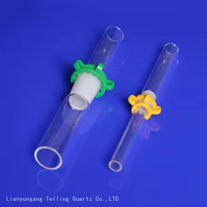 Male and Female Frosted Joint Quartz Glass Joint Tubes With Free Clip thumbnail-1