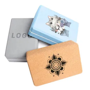 Custom Natural Cork Yoga Block and Bricks With Laser Engraved Logo thumbnail-3