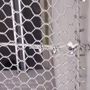Diamond Hole Woven Stainless Steel Wire Rope Mesh for Security Fencing thumbnail-2