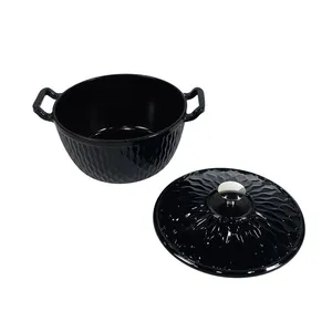 Professional Ripple Design Cast Iron Dutch Oven for Even Cooking thumbnail-4