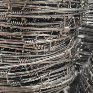 Wholesale Price Barbed Wire Fence PVC Galvanized Barbed Iron Wire Per Roll Customized Size Protective Barbed Wire Coil thumbnail-4