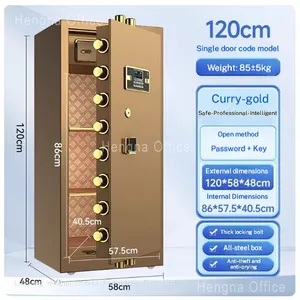 Programmable Digital Security Hotel Safe | With Emergency Key Override | 120cm Commercial Code Safe for Hospitality Industry thumbnail-3