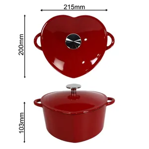 Giftware Supplier 3-Quart Enameled Cast Iron Heart Shaped Dutch Oven thumbnail-2