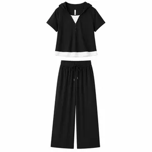 Women's Fake Two-Piece Casual Tracksuit thumbnail-1