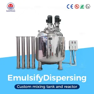 Stainless Steel Mixing Tank With Heating Cooling Jacket & Vacuum Homogenizer Emulsifier for Liquid Soap Shampoo Lotion Food Beverage thumbnail-2