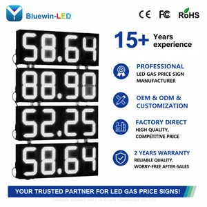 Waterproof LED Petrol Price Sign 4 Digits Red Dot Matrix LED Fuel Price Board Outdoor Gas Station Digital Price Display With Installation Lugs thumbnail-1