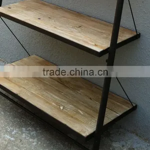RE-1533 Wide Wooden Ladder Flower Shelf thumbnail-3