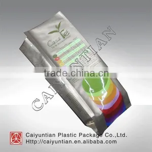 Tin Tie Aluminum Stand up Coffee Pouch Square Bottom Zipper Pouch With Customized Logo Printing thumbnail-1
