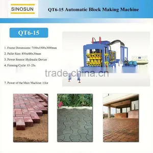 QT6-15 1000~1300pcs/h Interlocking Brick Making Machine thumbnail-1