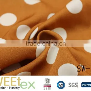 120D*120D POLKA DOT IMITATE CUPRO 100% VISCOSE PRINTED TWILL FABRIC Most Popular thumbnail-1