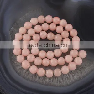 YJ1121-5 Wholesal Light Pink Dyed Jade Round Bead thumbnail-1