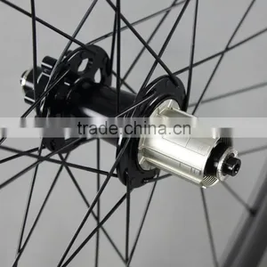 40mm Tubular 700c Road Disc Brake Carbon Wheel,bicycle Carbon Wheelset With Titamium Quick Release Double Disc Brake W40T thumbnail-4
