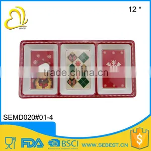 Most Popular X-mas Products Square Salad 3 Compartment Melamine Plate thumbnail-1