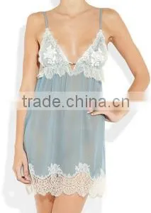 Hight Quality 100% Polyester Chiffion With Nice Lace thumbnail-1