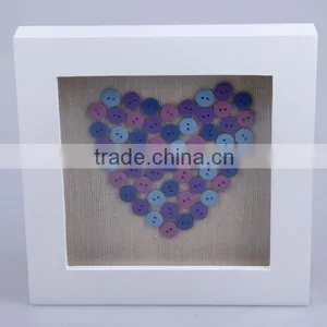 Square MDF Photo Frame With The Fabric & Plastic Buttons Insert thumbnail-1