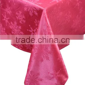 100% Polyester Fancy Design Snow Flake Printed Christmas Tablecloth thumbnail-1
