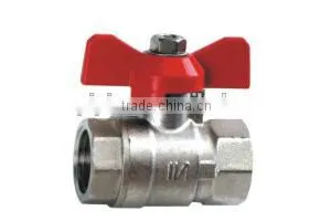 Double Female Brass Ball Valve (butterfly Handle) thumbnail-1