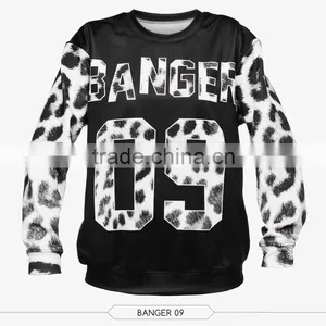 New Design Round Neck Pullover, Custom Sublimation High Chimney Collar Sweatshirt thumbnail-5