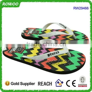 Fashionable Custom Printed Brand Lady Rainbow Flip Flops thumbnail-2