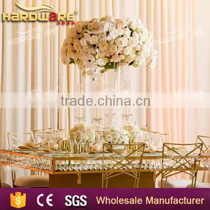 Glass Top Crystal Pendant Table/Rose Golden Stainless Steel Dining Table thumbnail-3