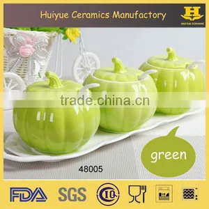 Pumpkin Design Ceramic Salt Sugar Coffee Jar, Ceramic Jar Set Quality Choice thumbnail-4