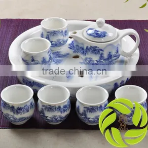 Hot Selling Porcelain Teaset Pottery Teapot With Gift Package 350ml Teapot and 6pcs 100ml Teacup With Ceramics Tea Tray thumbnail-1