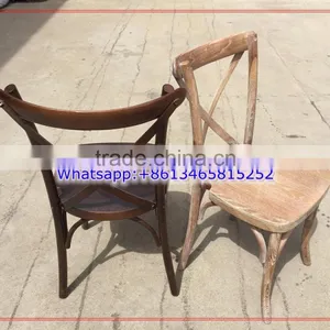 Beech and Oak Wood Stackable Wedding Dinning Cross Back Chair thumbnail-3