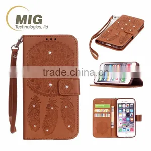 For Apple Iphone 6 Diamond Flower Wallet Leather Case With Strap With Inside TPU Mobile Phone Case thumbnail-1