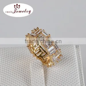 Wholesale Jewelry Princess Cut CZ Diamond Silver Ring thumbnail-1