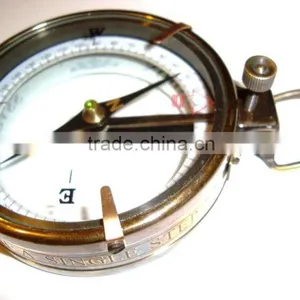SOLID BRASS NAUTICAL MAP READER COMPASS - MAGNIFYING GLASS COMPASS WITH LEATHER CASE 13526 thumbnail-2