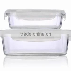 Clear Square Microwave Oven Glass Storage Box thumbnail-1