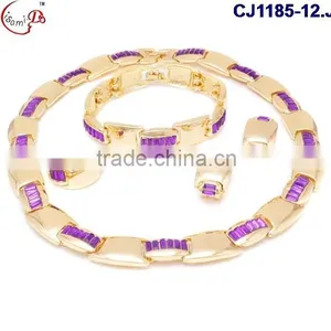 CJ1185-2 Hot Sell Fashion Good Quality 18k Dubai Gold Jewelry Set for Party thumbnail-6