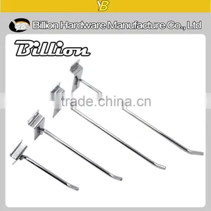 High Quality Metal Chrome Slatwall Steel Wire Hook for Display Board Supermarket Hanging Hook thumbnail-3