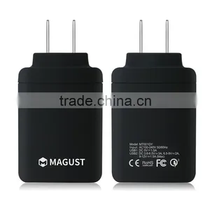 Quick Charge 3.0 Daul USB Wall Charger, USB Travel Charger, Travel Charger Grey thumbnail-4