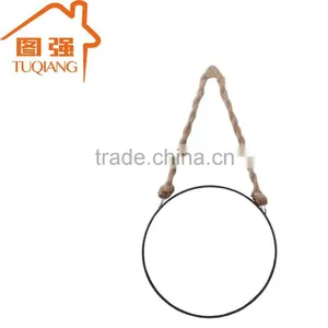 Round Metal Framed Hanging Makeup Mirror thumbnail-1