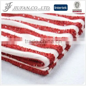 Yarns Stock Rayon Polyester Stripe Fabric Wholesale Sequin Fabric thumbnail-1