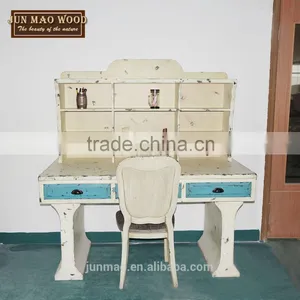 Plywood And Multilayer Design Writing Desk Antique With Three Drawers thumbnail-1
