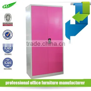 Modern Steel Bedroom Furniture Metal Cloth Storage 2 Door Wardrobe thumbnail-1