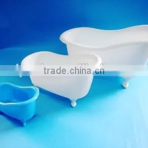 Mini Bathtub Shape Con , Empty Plastic Mini Bathtub Container for Hold Products, Such as Shampoo Bottles , Tube Used in Bathroom thumbnail-1
