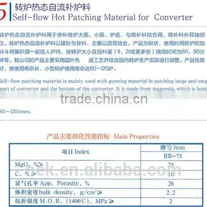 Electric Furnace Roof Precast Block/Dry Ramming Material/Self-flow Hot Patching Material for Converter thumbnail-3
