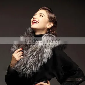 New Style Real Sliver Fox Fur Scarf/high Fashion Shiny Style Fur Scarf for Ladies thumbnail-2